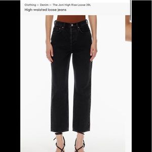 Aritzia Denim Forum Joni jean in Black Eyeliner Rip size 29.